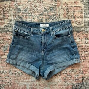 Guess Medium Blue Rolled-Cuff Denim Shorts